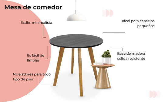 Mesa de Comedor Circular Frankfurt 100cm