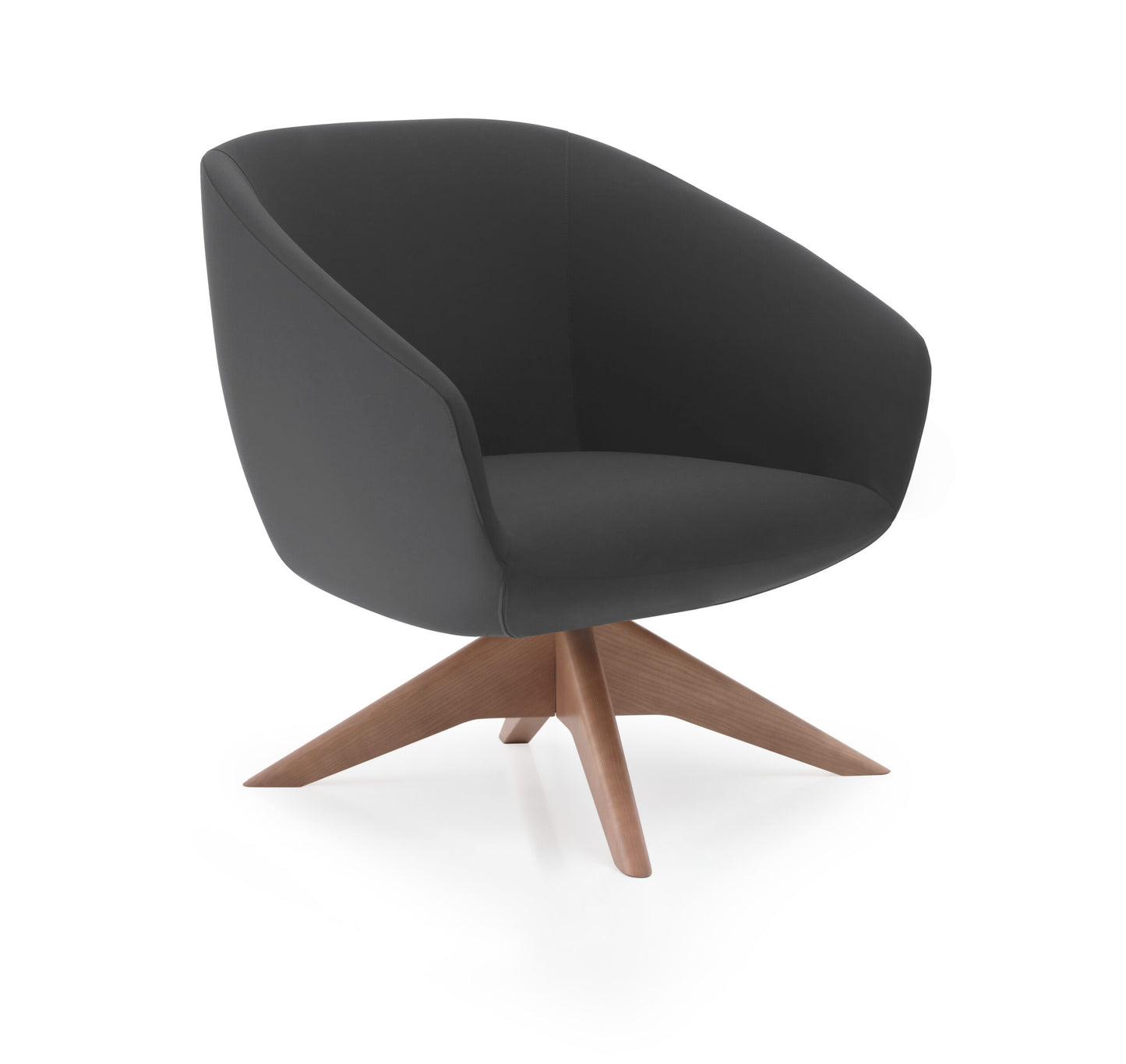 Sillón Breck Lounge Patas Madera con Base Giratoria