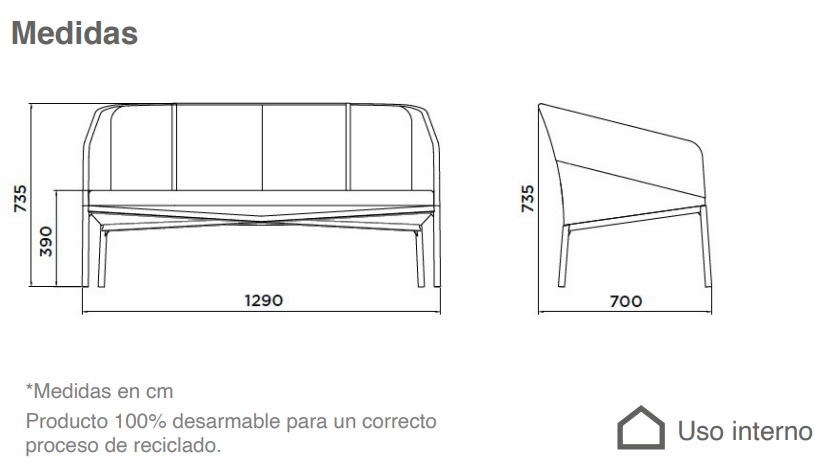 Sillón Demoiselle 2 Plazas