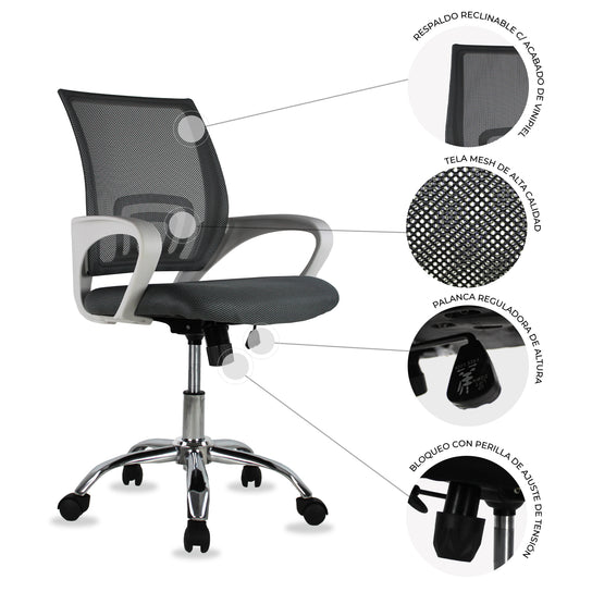Silla Ejecutiva 107 Mesh Gris