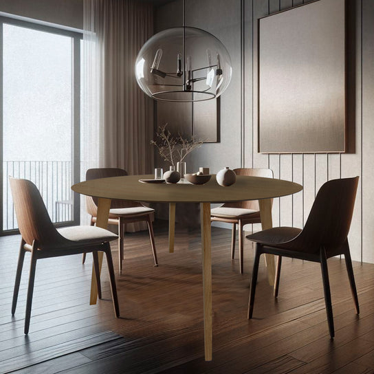 Mesa de Comedor Circular Madeira Chapa 110