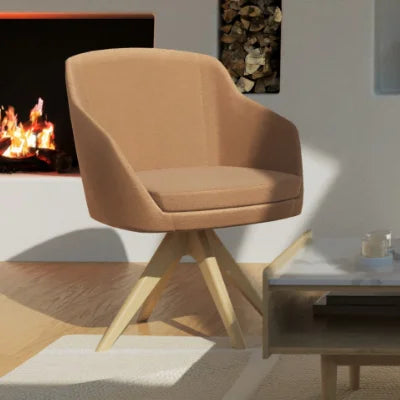 Sillón Annette Patas Madera con Base Giratoria
