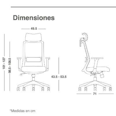 SILLA RECLINABLE ARLA RE-3200/NG sin cabecera