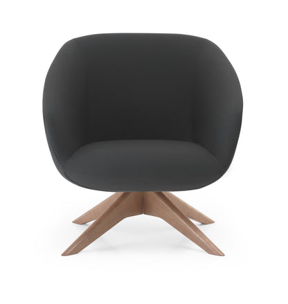 Sillón Breck Lounge Patas Madera con Base Giratoria