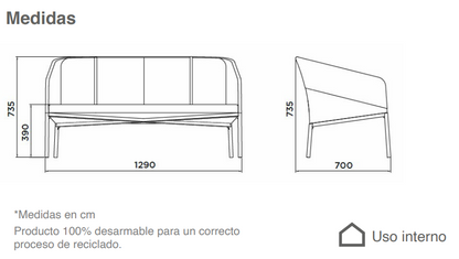 Sillón Demoiselle 2 Plazas