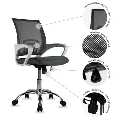 Silla Ejecutiva 107 Mesh Gris