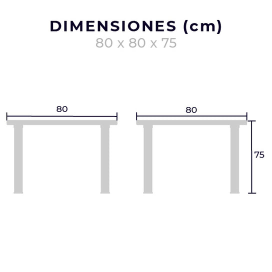 Mesa Cuadrada Desarmable 80cm