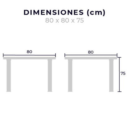 Mesa Cuadrada Desarmable 80cm