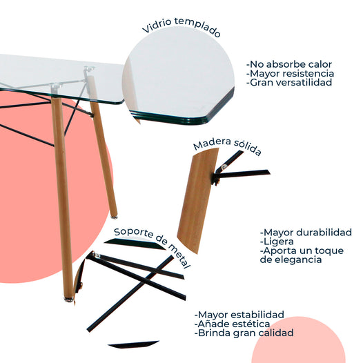 Mesa de Comedor Rectangular Oslo T5