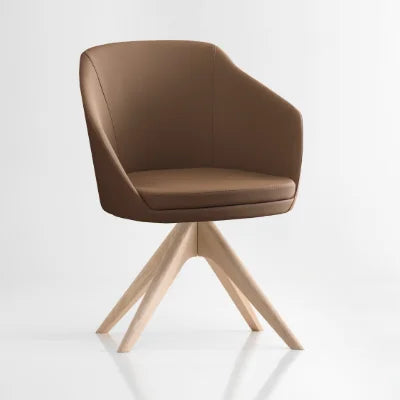 Sillón Annette Patas Madera con Base Giratoria