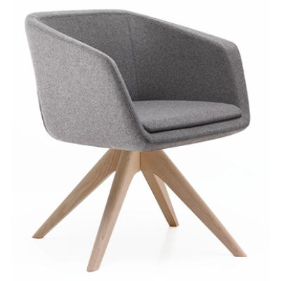 Sillón Meg Patas Madera con Base Giratoria