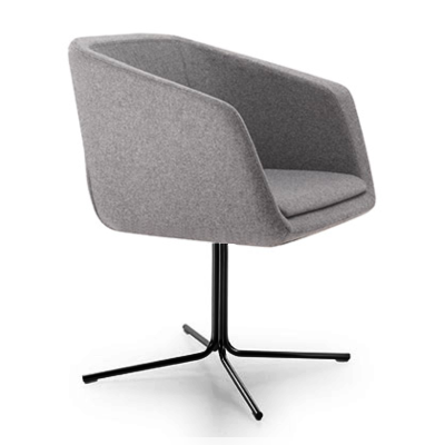 Sillón Meg Base Patas Acero Negro